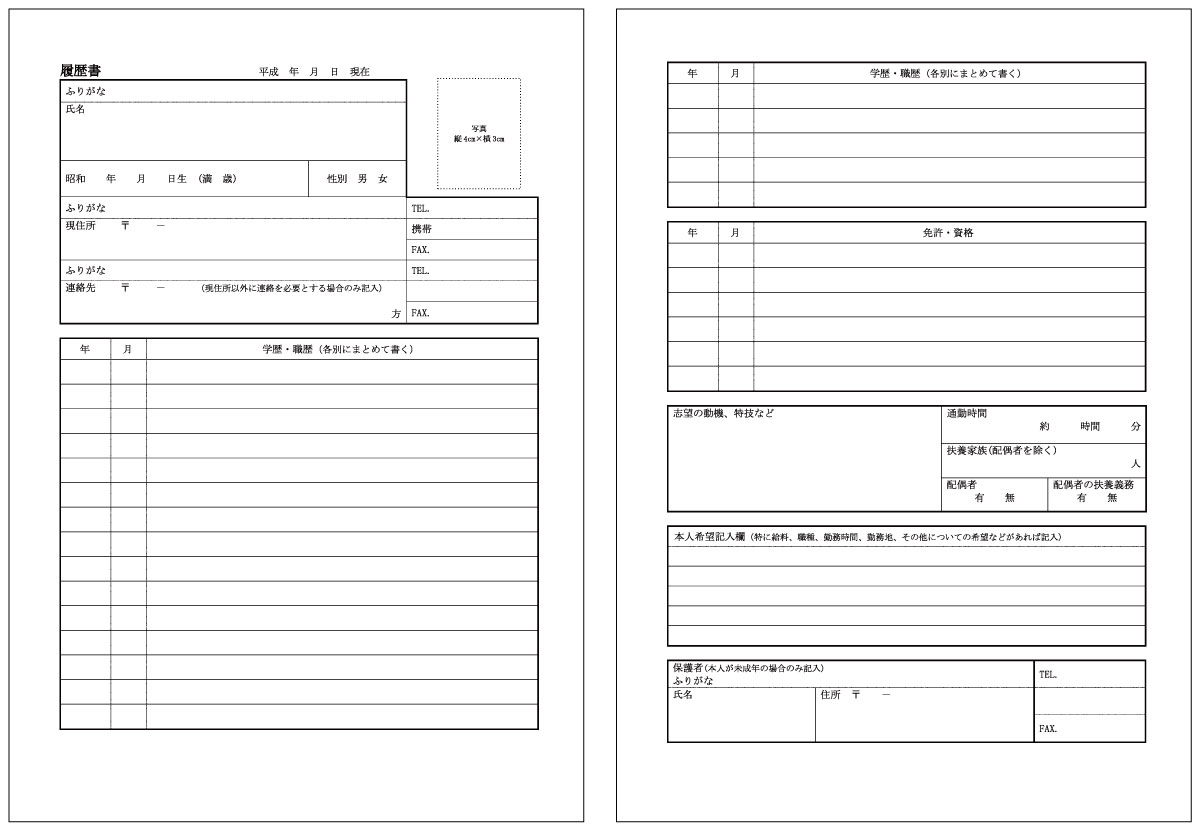 サンプル履歴書19 Interfi5